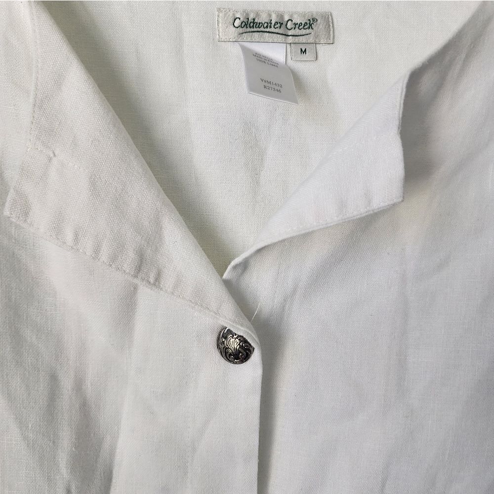 Coldwater creek linen boxi tunic blouse - Picture 4 of 15